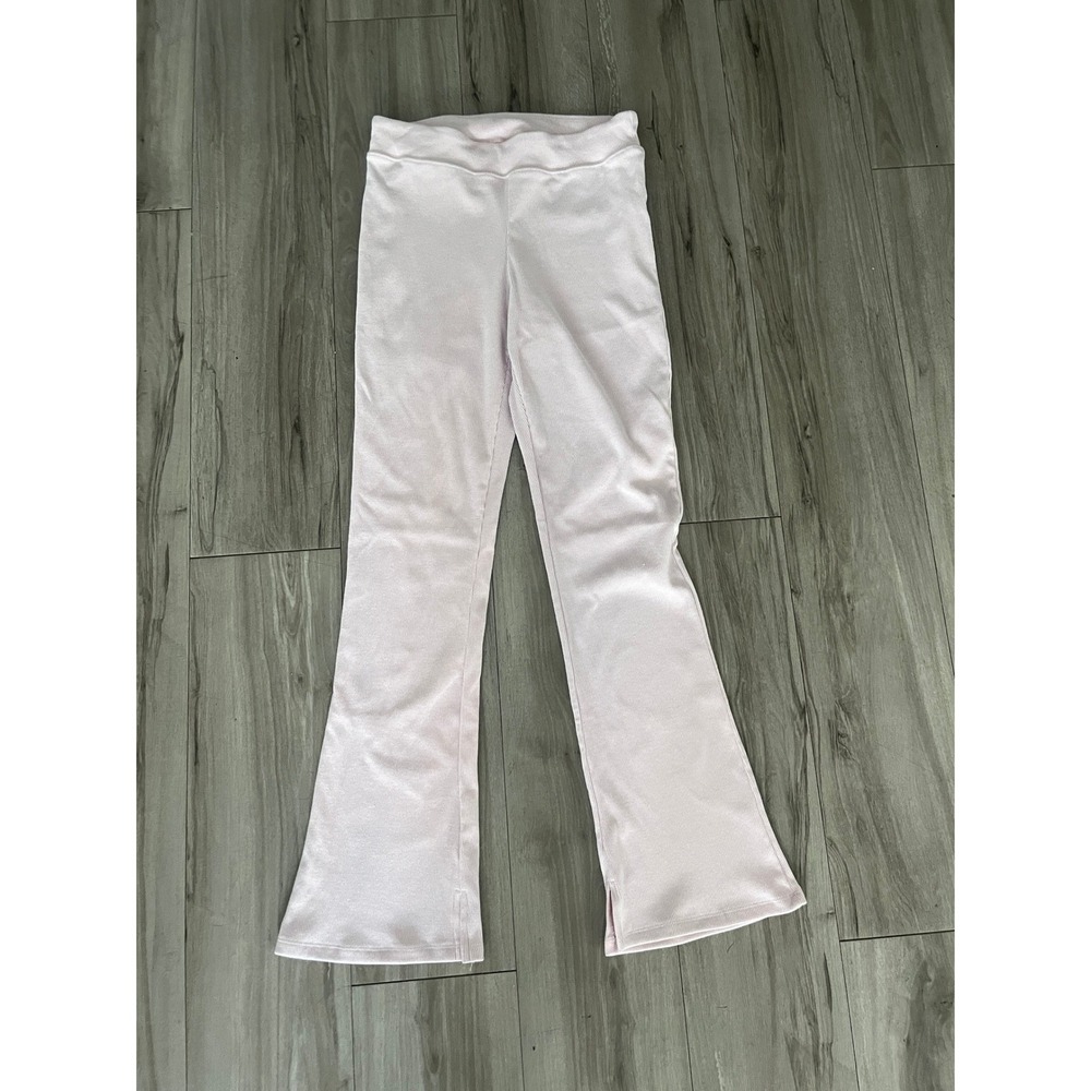 Wild Fable Pink Ribbed Knit Flare Pants High Waisted Lounge Trousers Large